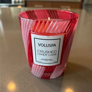 Voluspa Crushed Candy Cane Red and Pink Candle